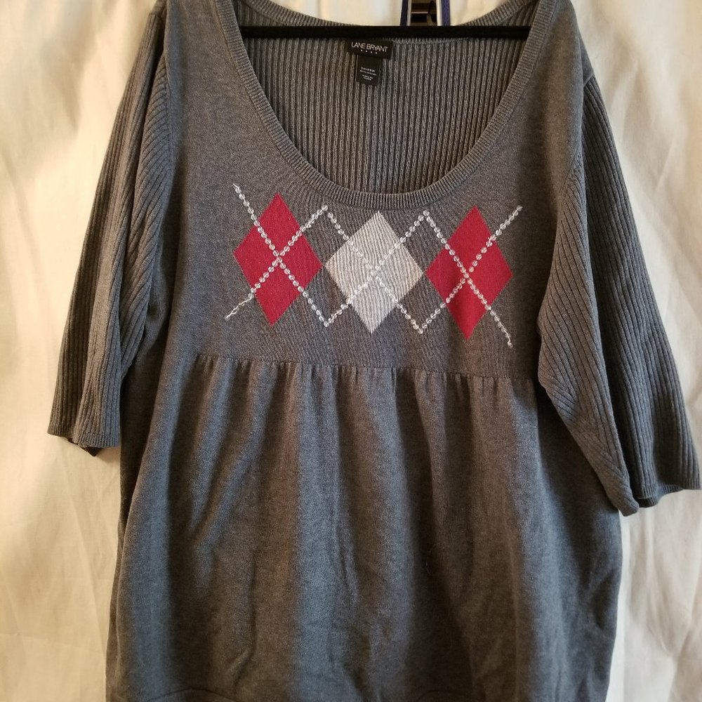 Grey Argyle Sweater